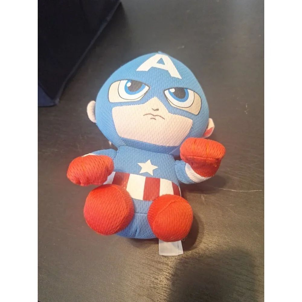 TY Beanie Baby Captain America Plush 6 Inch Marvel Stuffed Toy